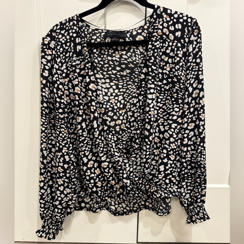 Sanctuary Black and White Patterned Blouse